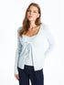 LC Waikiki V Neck Plain Long Sleeve Maternity Knit Cardigan and Tank Top Set